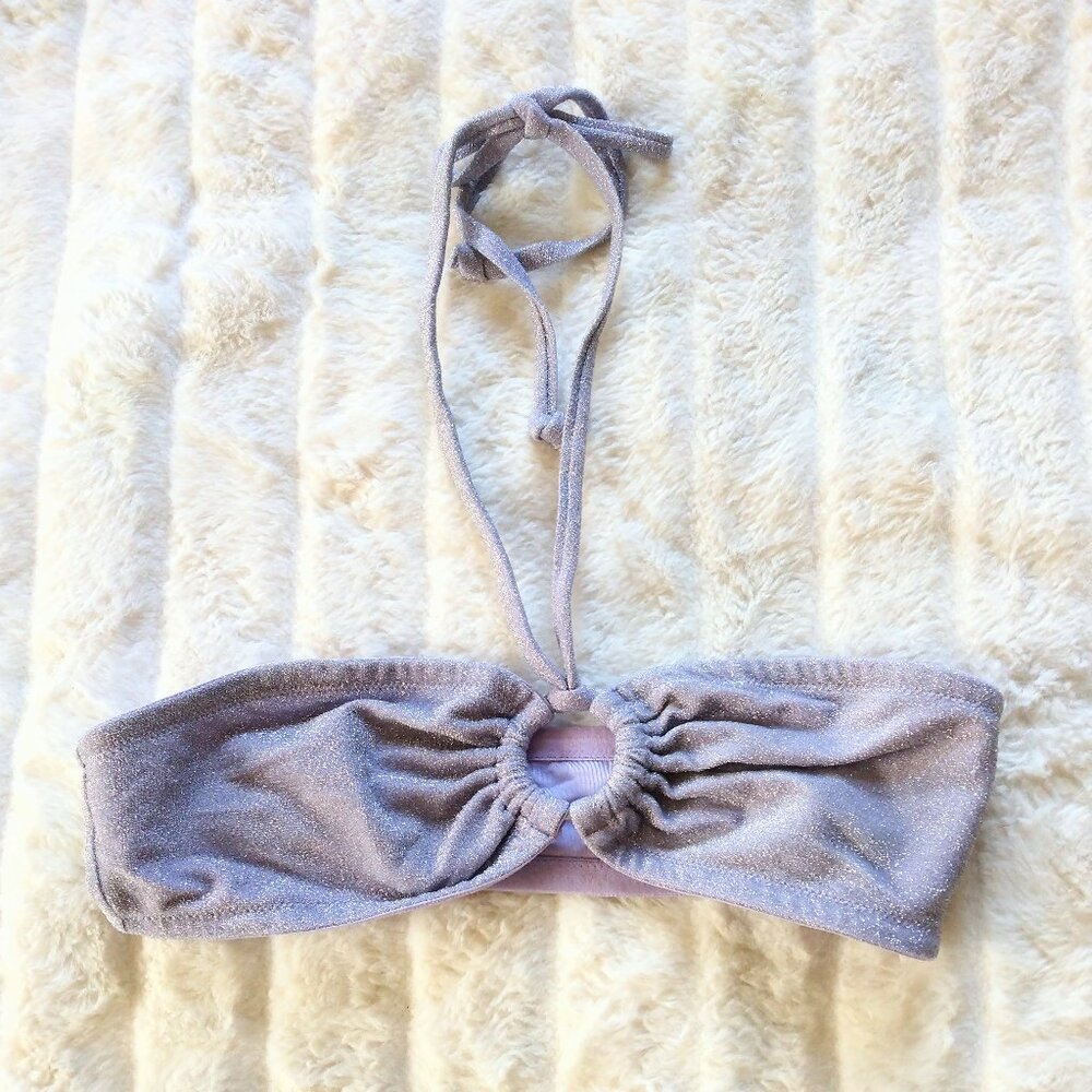 H&M M lavender purple sparkle swim bikini top